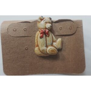 Vintage Resin Teddy Bear Lapel Pin Brooch Hat Pin Vest Pin
